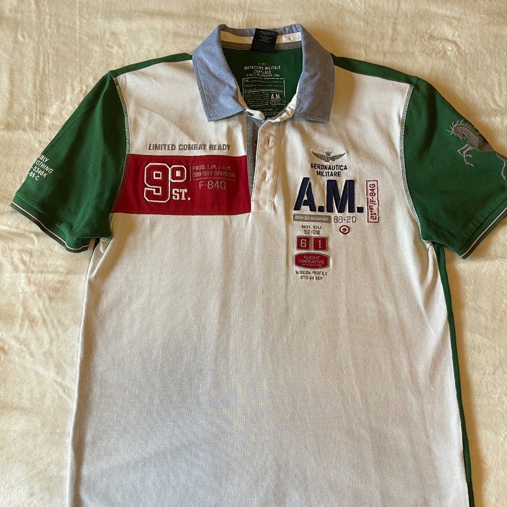 Aeronautica Militare (Italian Luxury Brand) Polo Shirt, USA XL